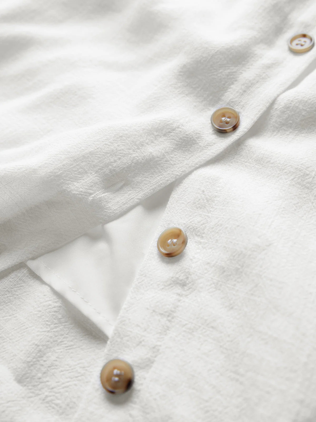 White Linen Button Front Mini Dress