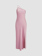 Open Back Satin Maxi Dress