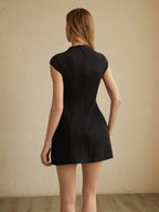 Structured High Neck Mini Dress