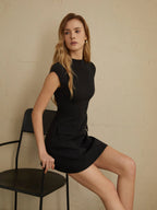 Structured High Neck Mini Dress