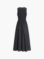 Sleeveless Cotton Blend Maxi Dress