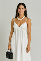 Coastal Open Back Cotton Maxi Dress